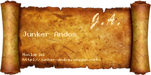 Junker Andos névjegykártya